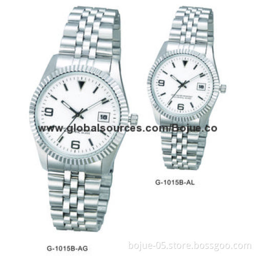 Stainless Steel Business Watches, 3 or 5ATM Waterproof with Sliver Color